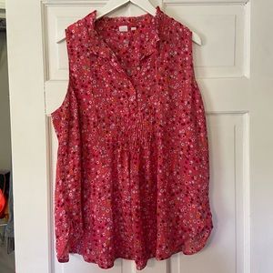 Pink floral maternity blouse